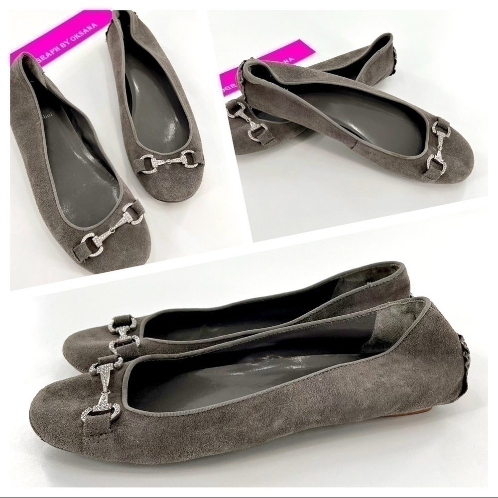 ENZO ANGIOLINI Women's Strand Ballet Flat Gray Suede EASTRANO size 9 M